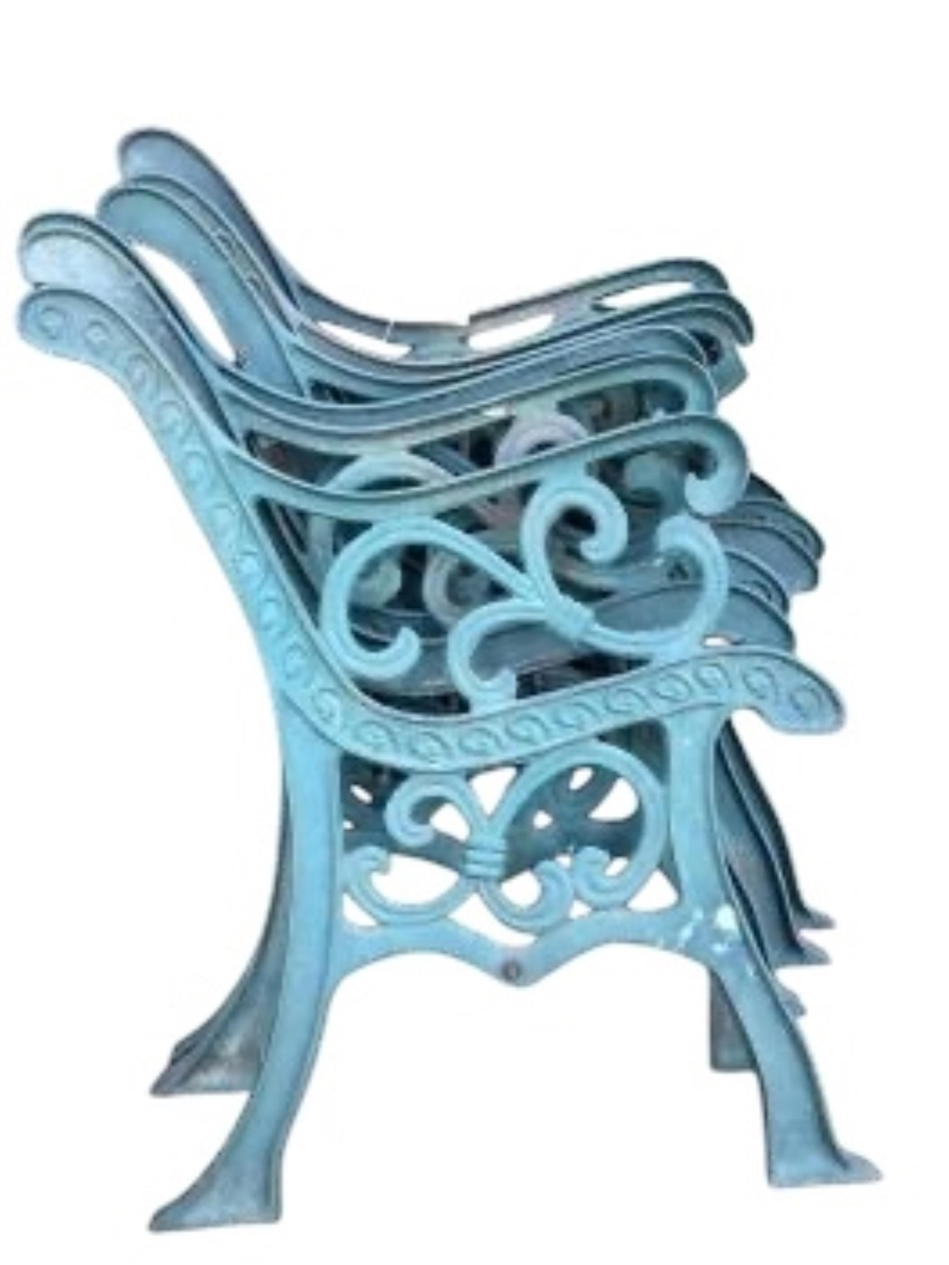 Six (three pairs) of Victorian style cast iron bench ends
